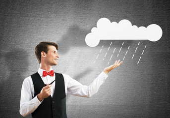 Conceptual image of young businessman.