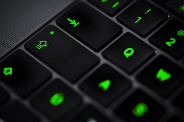 clavier noir en gros plan