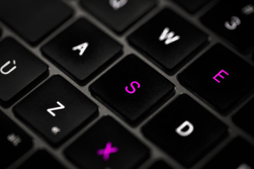 clavier noir en gros plan