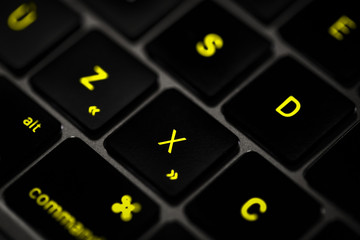 clavier noir en gros plan