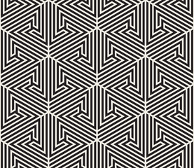 Vector seamless pattern. Modern stylish texture. Repeating geometric tiles from striped triangle elements