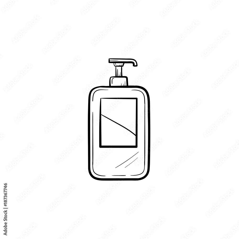 Canvas Prints Vector hand drawn Shampoo outline doodle icon. Shampoo sketch illustration for print, web, mobile and infographics isolated on white background.