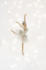 Christmas Toys Ballerina, exquisite toy ballerina in female hands