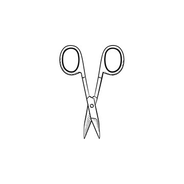 recommend clip art: Vector hand drawn Scissors outline doodle icon. Scissors sketch illustration for print, web, mobile and infographics isolated on white background.