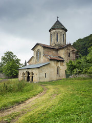 Fototapeta na wymiar view to old church in cloudy day in Georgia