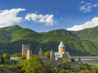 Fototapeta na wymiar old fortress under blue sky in Georgia