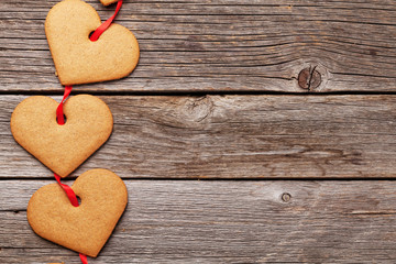 Valentines day gift box with heart cookies