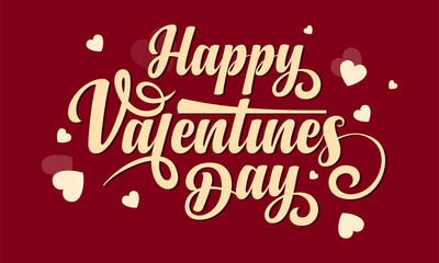 Happy Valentines Day. Calligraphic text