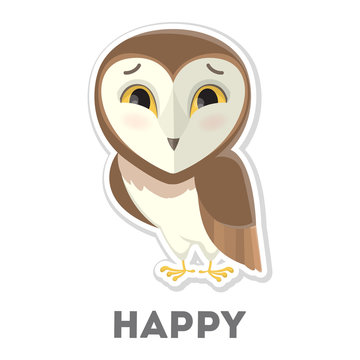 Isolated happy owl