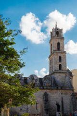 Fototapeta na wymiar Historic buildings in old Havana Cuba in a beautiful day with lo