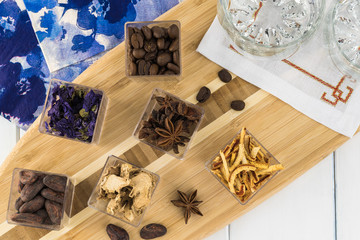 Assorted flavors for alcohol cocktails.