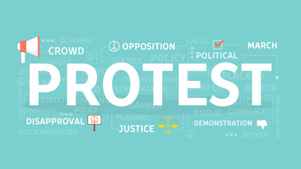 Obraz premium Protest concept illustration.