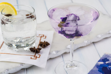 Vodka tonic cocktails with flavors.