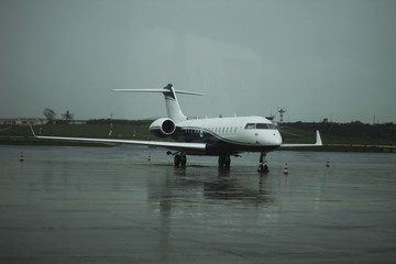 Private jet at the airport