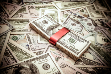 a pack of lies the US currency on background of dollars 