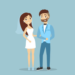 Iolated wedding couple.