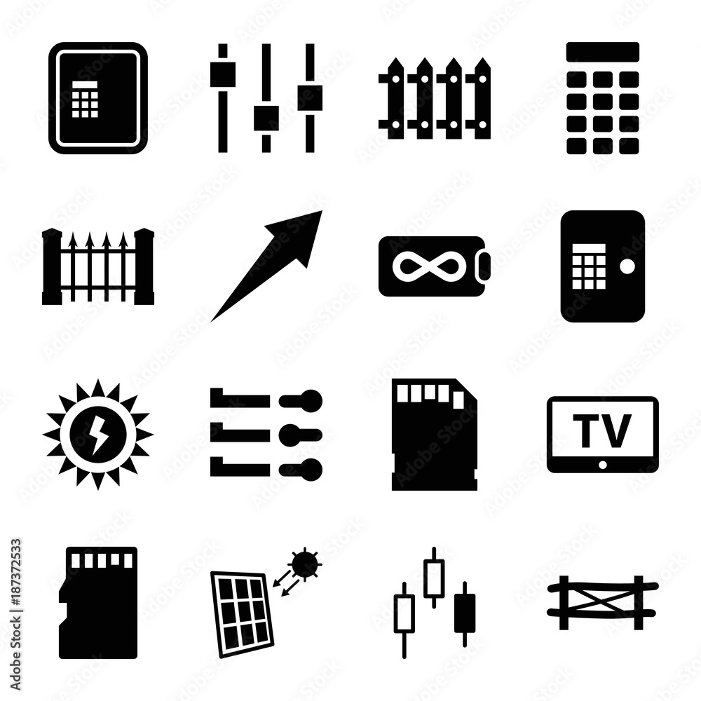 Poster panel icons. set of 16 editable filled panel icons