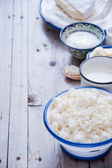 Organic Farming Cottage cheese, sour cream, butter, cheese and milk