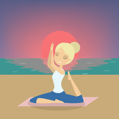 Obraz na płótnie Canvas Yoga at the beach.