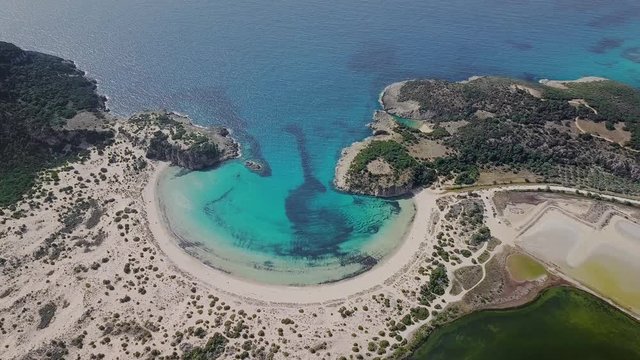 Greek beach of Voidokilia from above