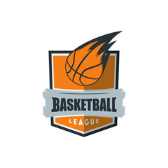 Basketball Player Logo Template. Creative Sport Game Vector Illustration