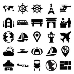 Travel icons. set of 25 editable filled travel icons