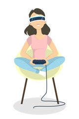 Woman plays vr.