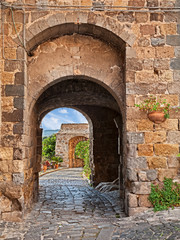Bolsena, Viterbo, Lazio, Italy: ancient city gate in the old town