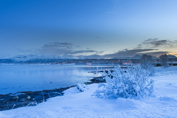 Coast of the Norwegian Sea.Tromso .Vikran