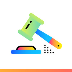 Outline icon auction of finance, banking. Suitable for print design, presentation and design templates