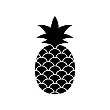 Pineapple vector icon on white background.