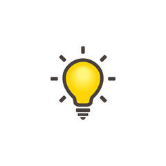 Fototapeta na wymiar Vector yellow light bulb logo.