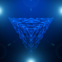 Abstract geometric figure with multiple connections.