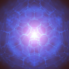 Abstract geometric figure with multiple connections.