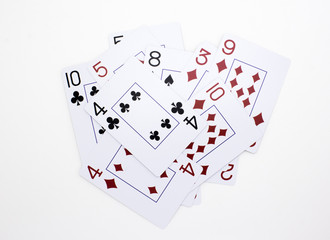 Cards isolated on white