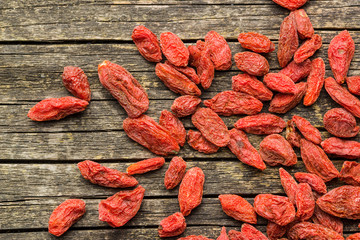 Dried goji berries.