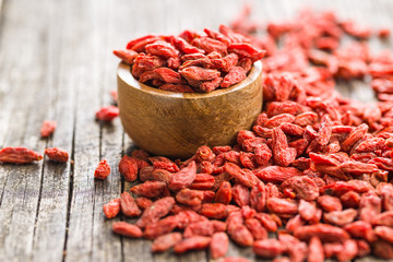 Dried goji berries.