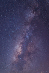 Milky way galaxy with stars and space dust in the universe, Long exposure photograph, with grain.