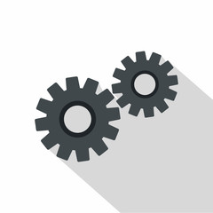 Two gears icon, flat style
