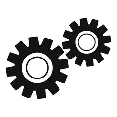 Two gears icon, simple style
