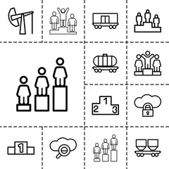 Platform icons. set of 13 editable outline platform icons