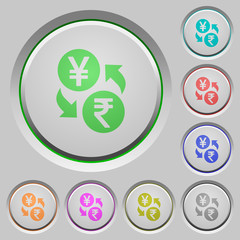 Yen Rupee money exchange push buttons