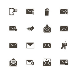 Mail icons. Perfect black pictogram on white background. Flat simple vector icon.