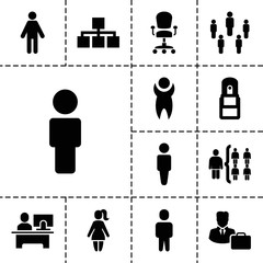 Manager icons. set of 13 editable filled manager icons