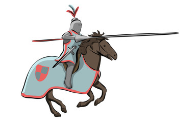Knight at Medieval Knights Tournament, vector