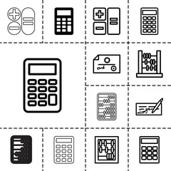 Accounting icons. set of 13 editable outline accounting icons