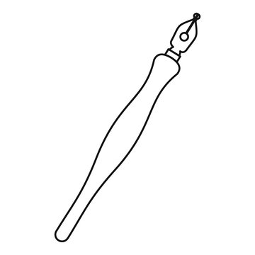 Fountain pen icon, outline style