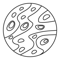 Moon icon, outline style