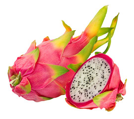 Fresh dragon fruit isolated on white background