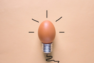 Light Bulb Egg shell on Base Concept  Energy Saving - 187381501